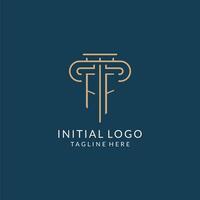 initiale lettre ff pilier logo, loi raffermir logo conception inspiration vecteur