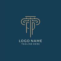 initiale lettre fp pilier logo, loi raffermir logo conception inspiration vecteur