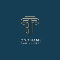 initiale lettre bt pilier logo, loi raffermir logo conception inspiration vecteur