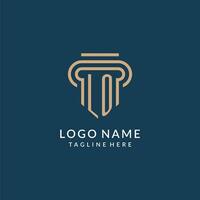 initiale lo pilier logo style, luxe moderne avocat légal loi raffermir logo conception vecteur