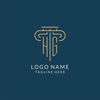 initiale lettre hg pilier logo, loi raffermir logo conception inspiration vecteur
