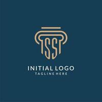 initiale ss pilier logo style, luxe moderne avocat légal loi raffermir logo conception vecteur