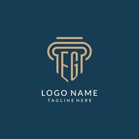 initiale par exemple pilier logo style, luxe moderne avocat légal loi raffermir logo conception vecteur