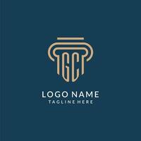 initiale gc pilier logo style, luxe moderne avocat légal loi raffermir logo conception vecteur