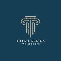initiale lettre rd pilier logo, loi raffermir logo conception inspiration vecteur