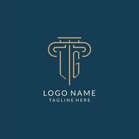 initiale lettre lg pilier logo, loi raffermir logo conception inspiration vecteur