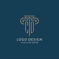 initiale lettre co pilier logo, loi raffermir logo conception inspiration vecteur