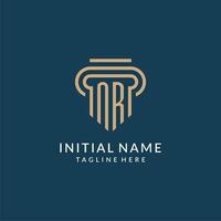 initiale nr pilier logo style, luxe moderne avocat légal loi raffermir logo conception vecteur