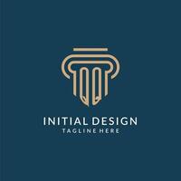 initiale qq pilier logo style, luxe moderne avocat légal loi raffermir logo conception vecteur