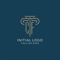 initiale lettre cf pilier logo, loi raffermir logo conception inspiration vecteur
