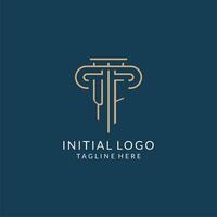 initiale lettre yf pilier logo, loi raffermir logo conception inspiration vecteur