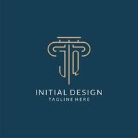 initiale lettre jq pilier logo, loi raffermir logo conception inspiration vecteur