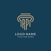 initiale rp pilier logo style, luxe moderne avocat légal loi raffermir logo conception vecteur