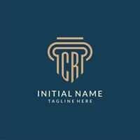 initiale cr pilier logo style, luxe moderne avocat légal loi raffermir logo conception vecteur