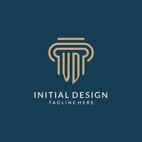 initiale vd pilier logo style, luxe moderne avocat légal loi raffermir logo conception vecteur