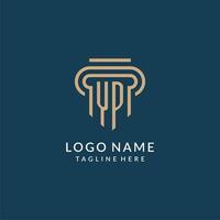 initiale oui pilier logo style, luxe moderne avocat légal loi raffermir logo conception vecteur