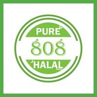 conception avec halal feuille conception 808 vecteur