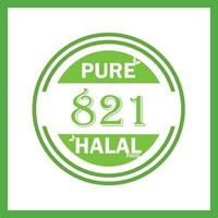 conception avec halal feuille conception 821 vecteur