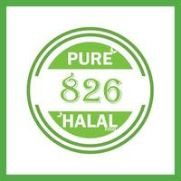 conception avec halal feuille conception 826 vecteur