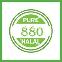 conception avec halal feuille conception 880 vecteur