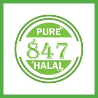 conception avec halal feuille conception 847 vecteur