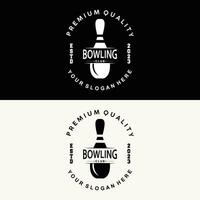 bowling des sports club logo, bowling Balle et épingle conception vecteur tournoi modèle illustration