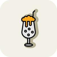 conception d'icône de vecteur de milkshake