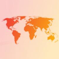 Carte du monde coloré faite de boules et de lignes, illustration vectorielle