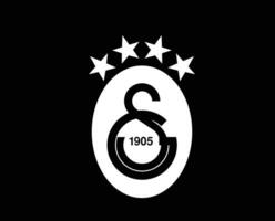galatasaray logo club symbole blanc dinde ligue Football abstrait conception vecteur illustration avec noir Contexte