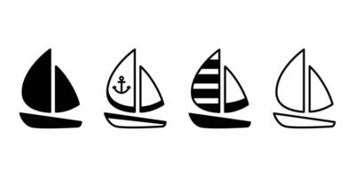 bateau vecteur icône yacht logo symbole ancre pirate maritime nautique mer océan griffonnage personnage dessin animé illustration griffonnage conception
