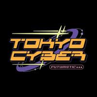 tokyo Japon y2k vêtement de rue esthétique slogan typographie T-shirt style logo vecteur icône conception illustration. tokyo cyber futuriste. affiche, bannière, slogan chemise, vêtements, autocollant, badge