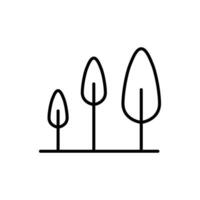 le groupe de des arbres icône. Facile contour style. biodiversité, durable, harmonie, environnement, nature, floral, forêt concept. mince ligne symbole. vecteur illustration isolé.