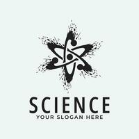 impressionatome science logo daigner icône modèle avec laboratoire vecteur illustration