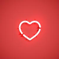 Coeur néon réaliste avec des tubes, illustration vectorielle vecteur