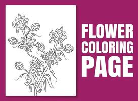 page de livre de coloriage floral pour adultes et enfants. coloriage vecteur