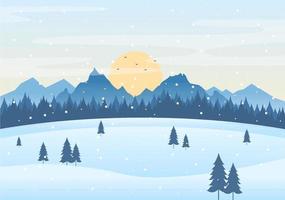 paysage d'hiver de noël et illustration vectorielle de fond nouvel an vecteur