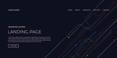 modèle de page de destination avec des motifs géométriques pour le site Web de l'entreprise vecteur