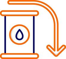 pétrole vers le bas vecteur icône