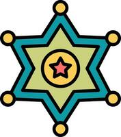 icône de vecteur d'insigne de shérif