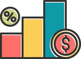 l'intérêt taux vecteur icône