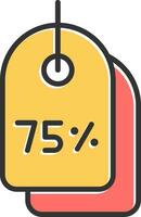 réduction étiquette vecteur icône