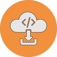 icône de vecteur de téléchargement de nuage