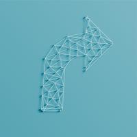 Une flèche faite de lignes et de broches, 3D réaliste, illustration vectorielle vecteur
