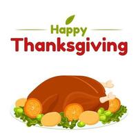 joyeux jour de thanksgiving carte de voeux pour restaurant vecteur