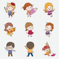 enfants heureux amis vector illustration