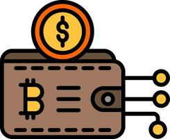 crypto portefeuille vecteur icône