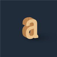 Caractère de bois 3D, vector