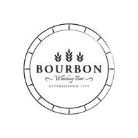 Bourbon whisky logo conception avec luxe rétro ancien décoration. pour Étiquettes, insignes, barres, Restaurants. vecteur