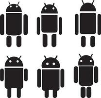 Android logo icône vecteur illustration noir Couleur