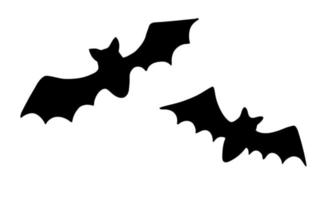 silhouette de chauve-souris volante ailes déployées. symbole magique d'halloween noir. vecteur